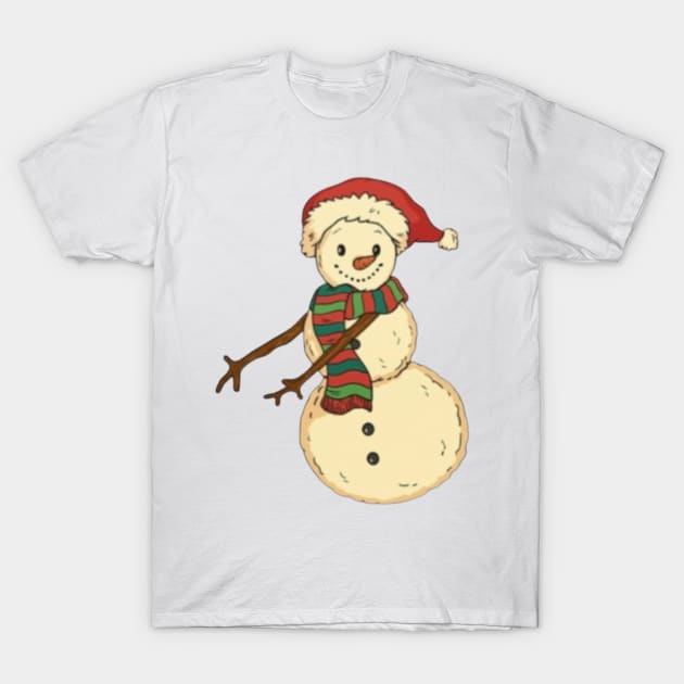 Christmas characters snow man t-shirt design Sticker T-Shirt by CharactersFans